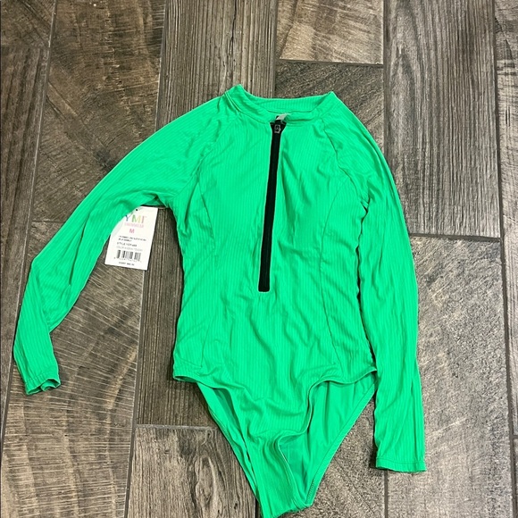YMI Other - NWT YMI Green Long Sleeve bathing suit  One Piece